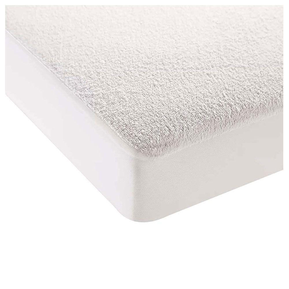 Clevamama Tencel Fitted Waterproof Mattress Protector for Bedside Crib 46 x 83 x 20 cm White